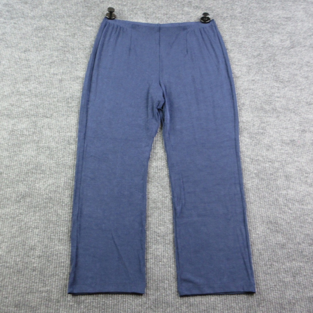Chico's Pants Womens 3 Blue Travelers No Tummy Pull-On Straight 35x29.5* NWT